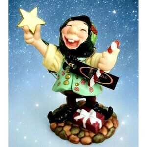 VTG Jolly Elf Figure Laughing Elves Collection Christmas Troll Star Candy Cane